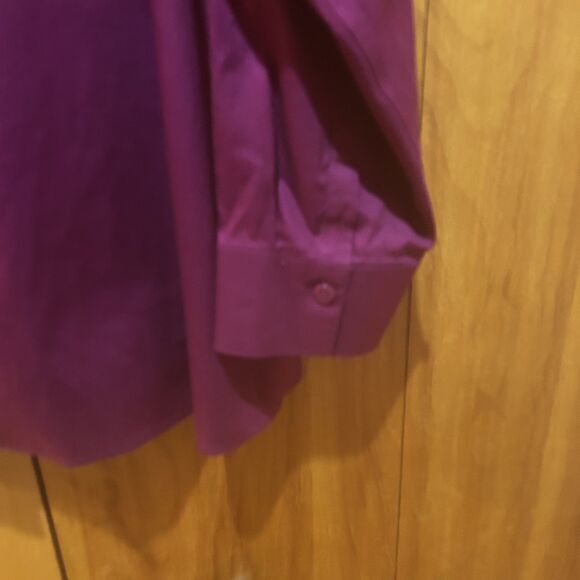Catherines Non Iron Purple Cotton Button Down Shirt-Sz 2X-Mature-Office-Career - Picture 3 of 7